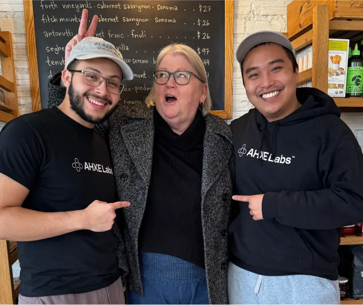 AHXE Labs Co-Founders with Vicki Bien, founder of Alberts and Gabriel