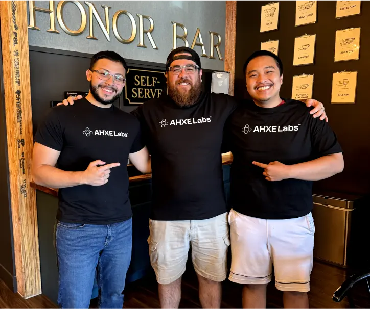 AHXE Labs Co-Founders with Alec Calzada, owner of The Charging Station