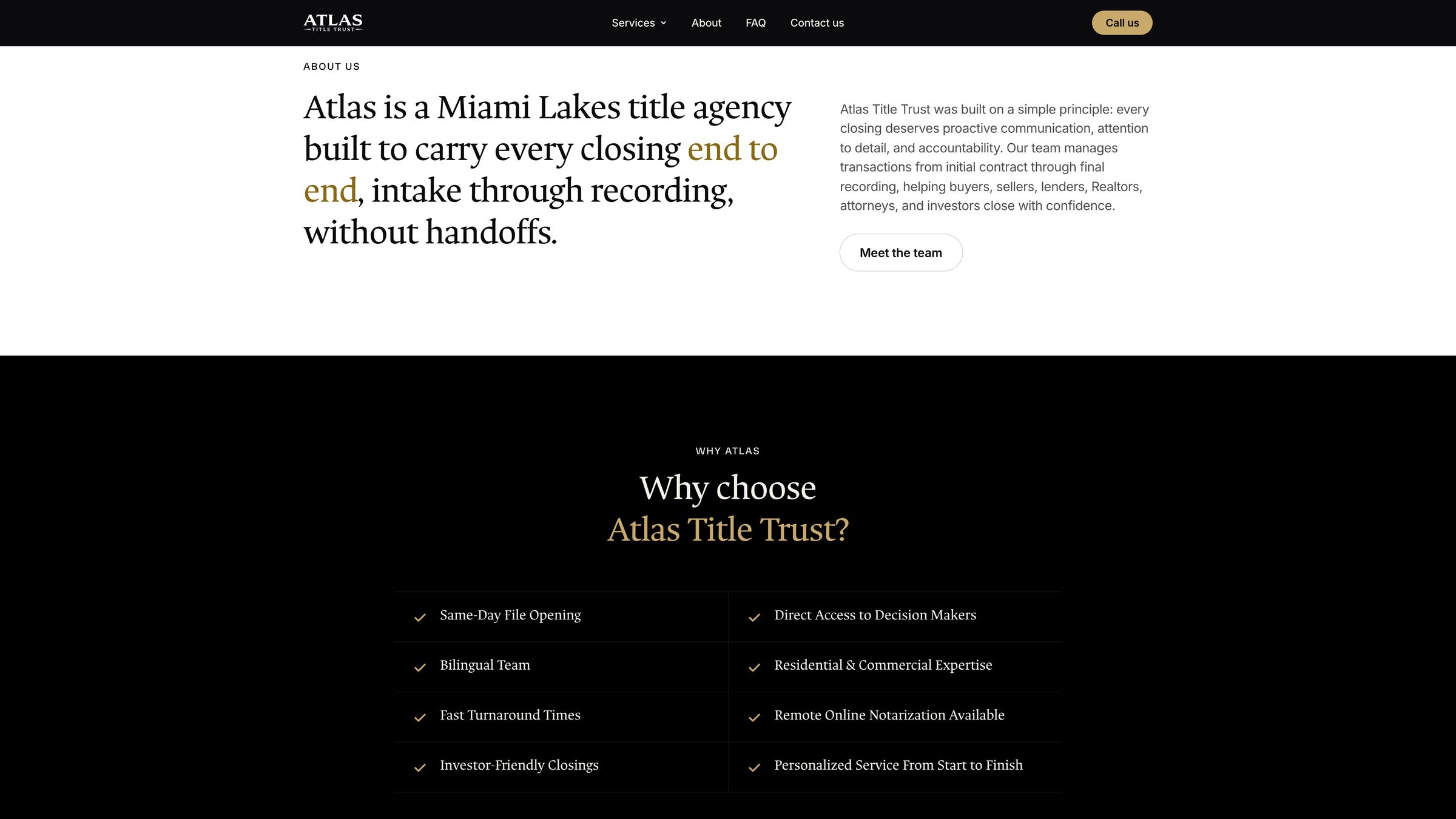 Atlas is a Miami Lakes title agency built to carry every closing end to end