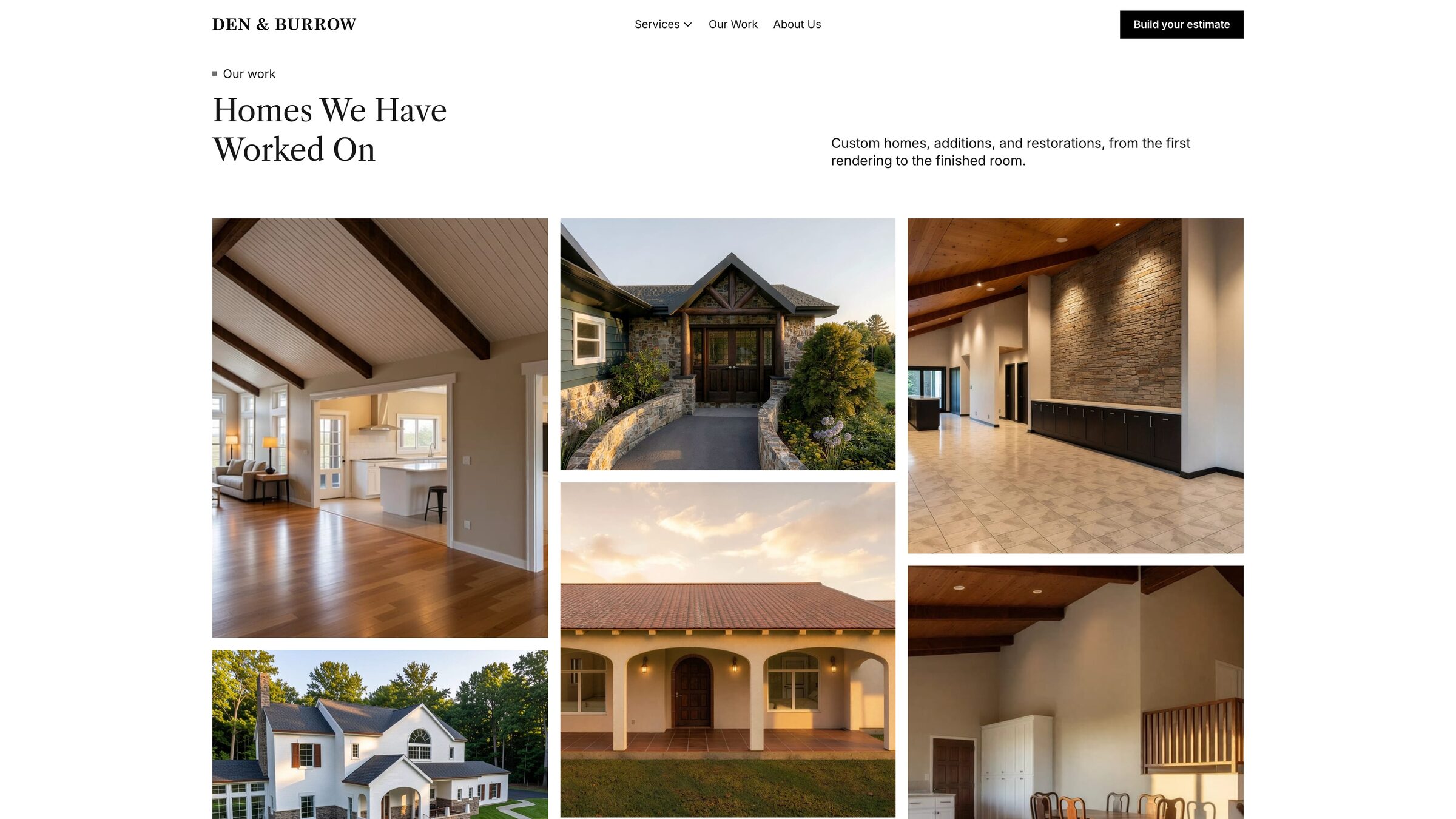 Den & Burrow portfolio of finished homes