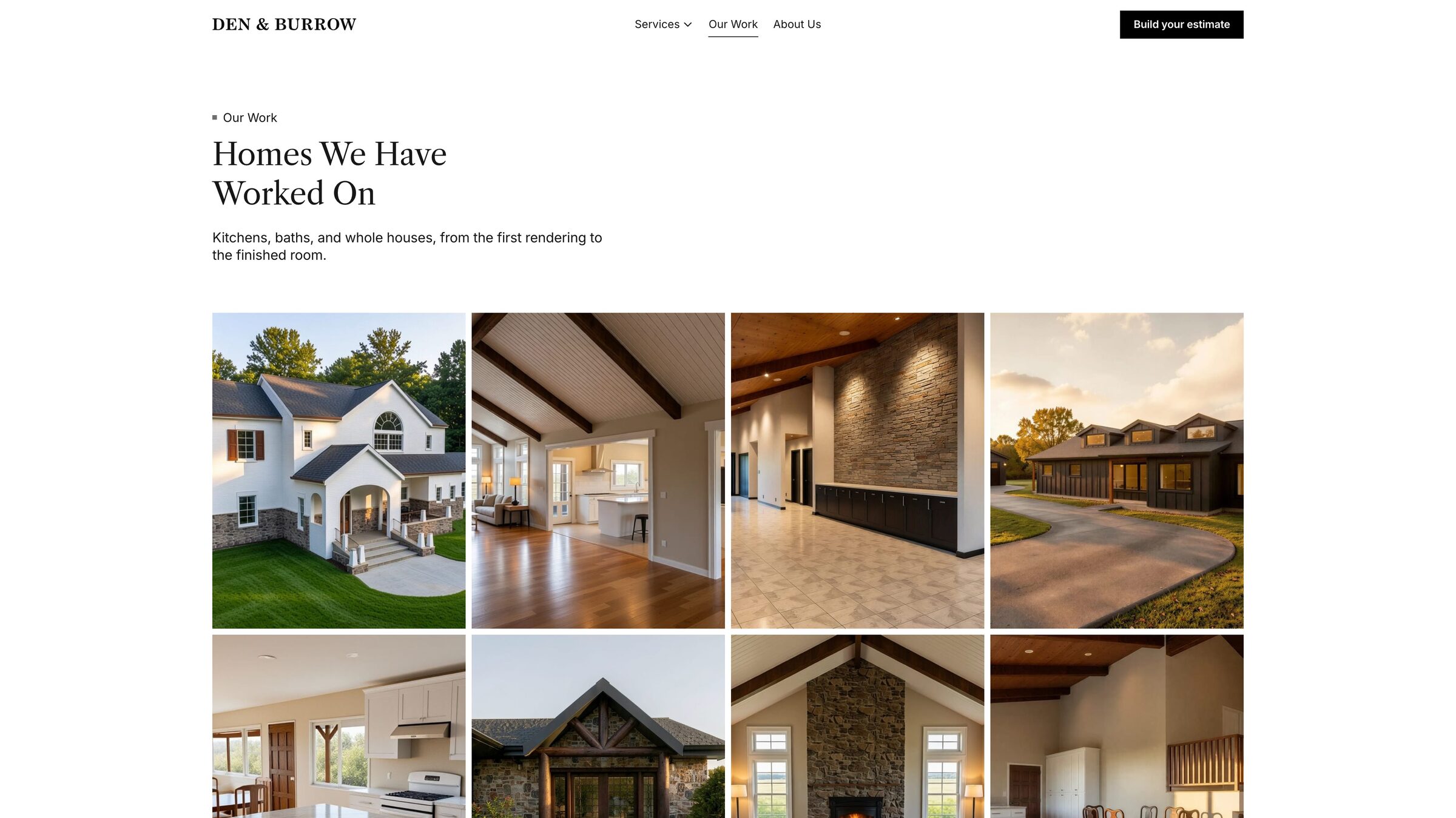Den & Burrow work page