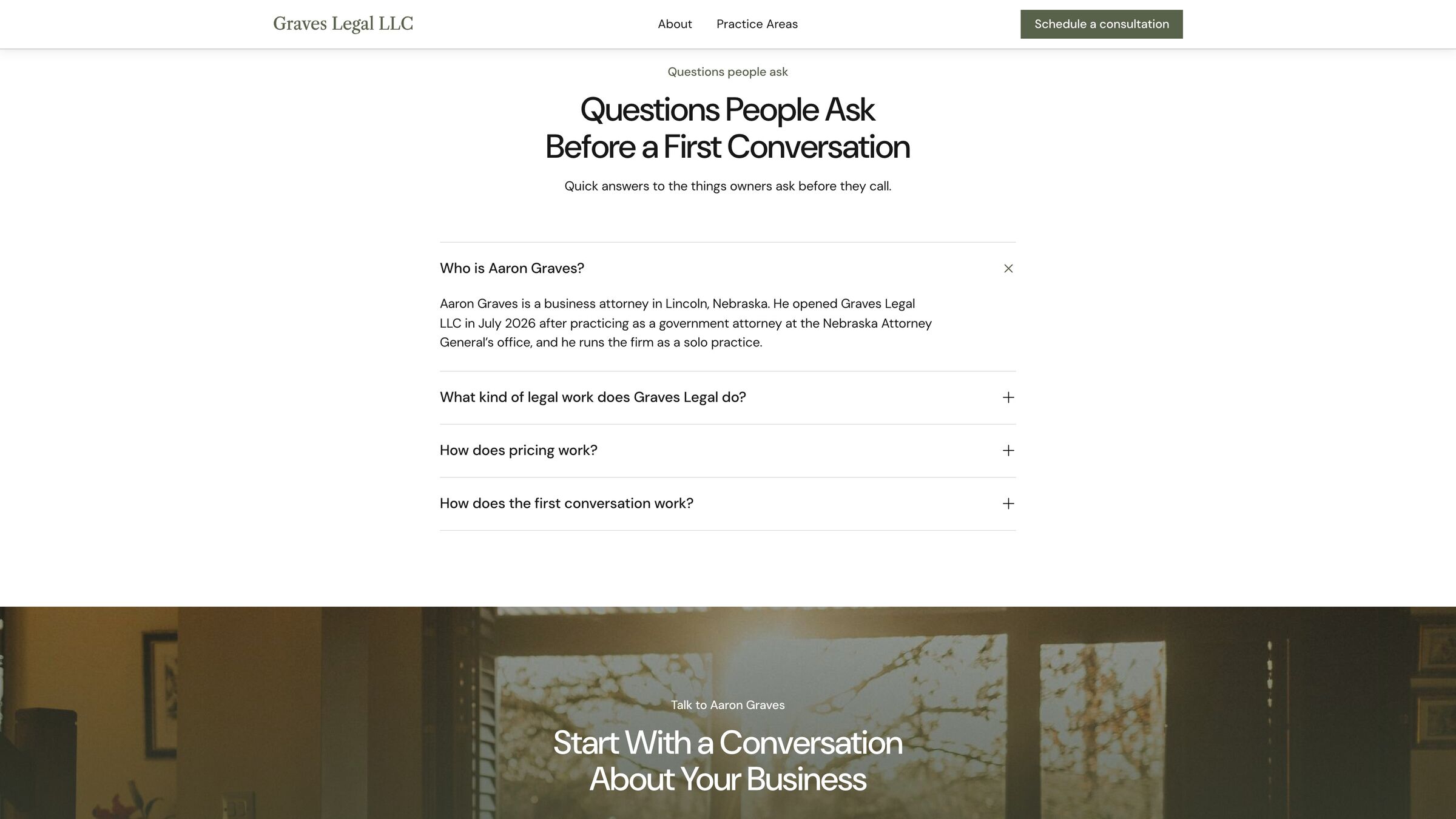 Questions people ask before a first conversation