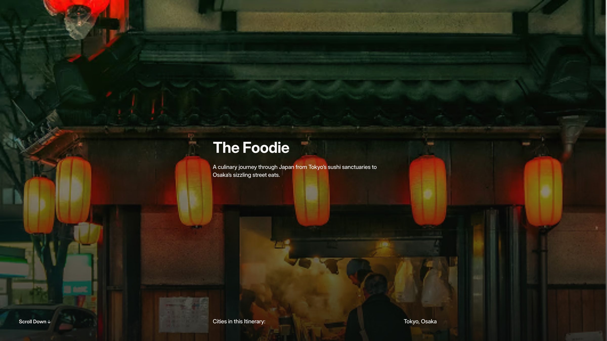 The Foodie itinerary page