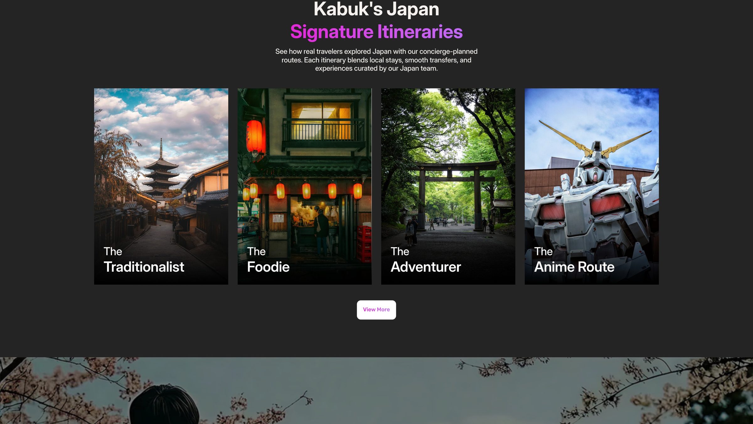 Kabuk's Japan signature itineraries