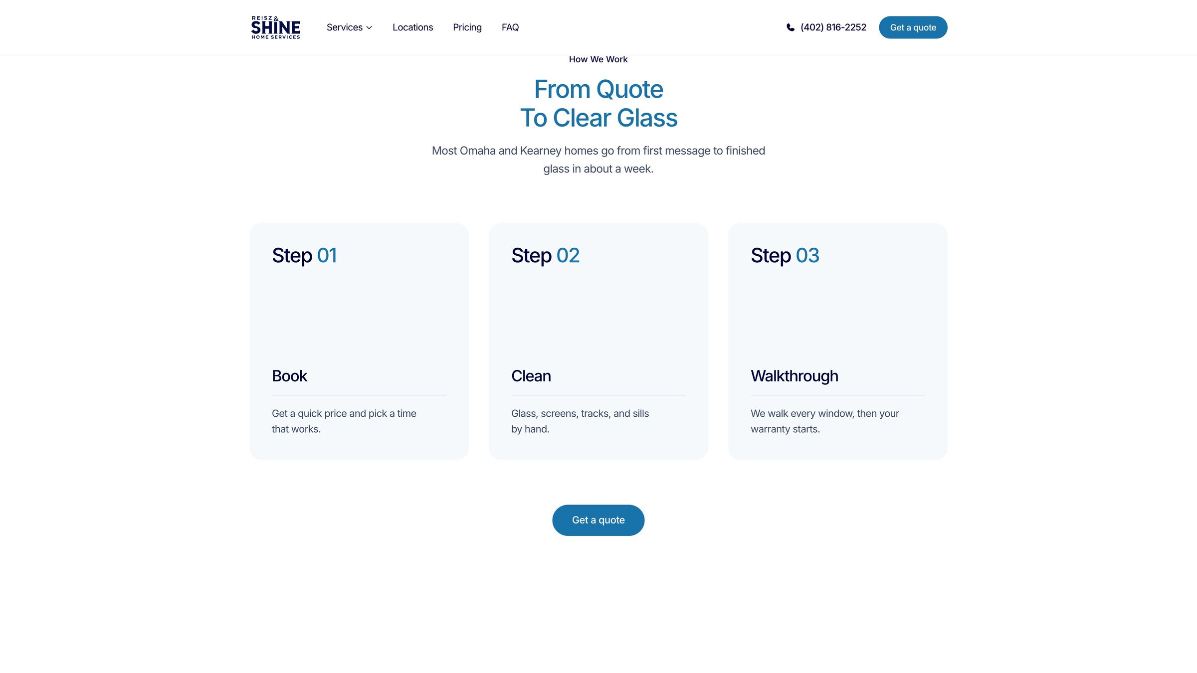 From quote to clear glass in three steps