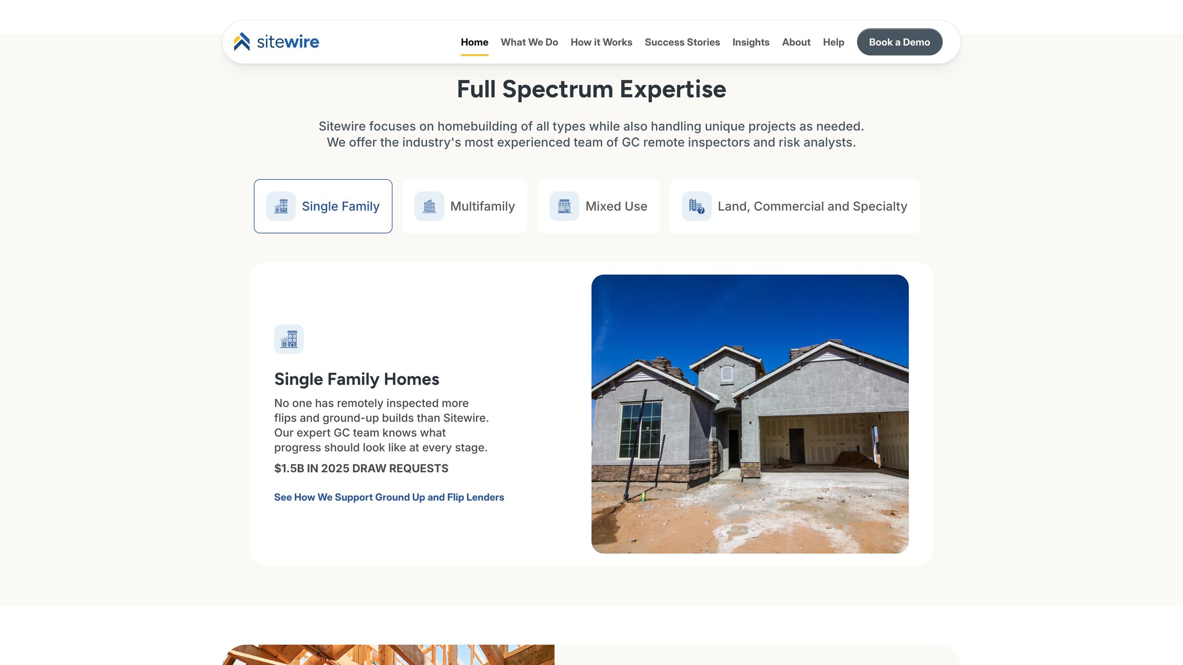 Sitewire full spectrum expertise by project type