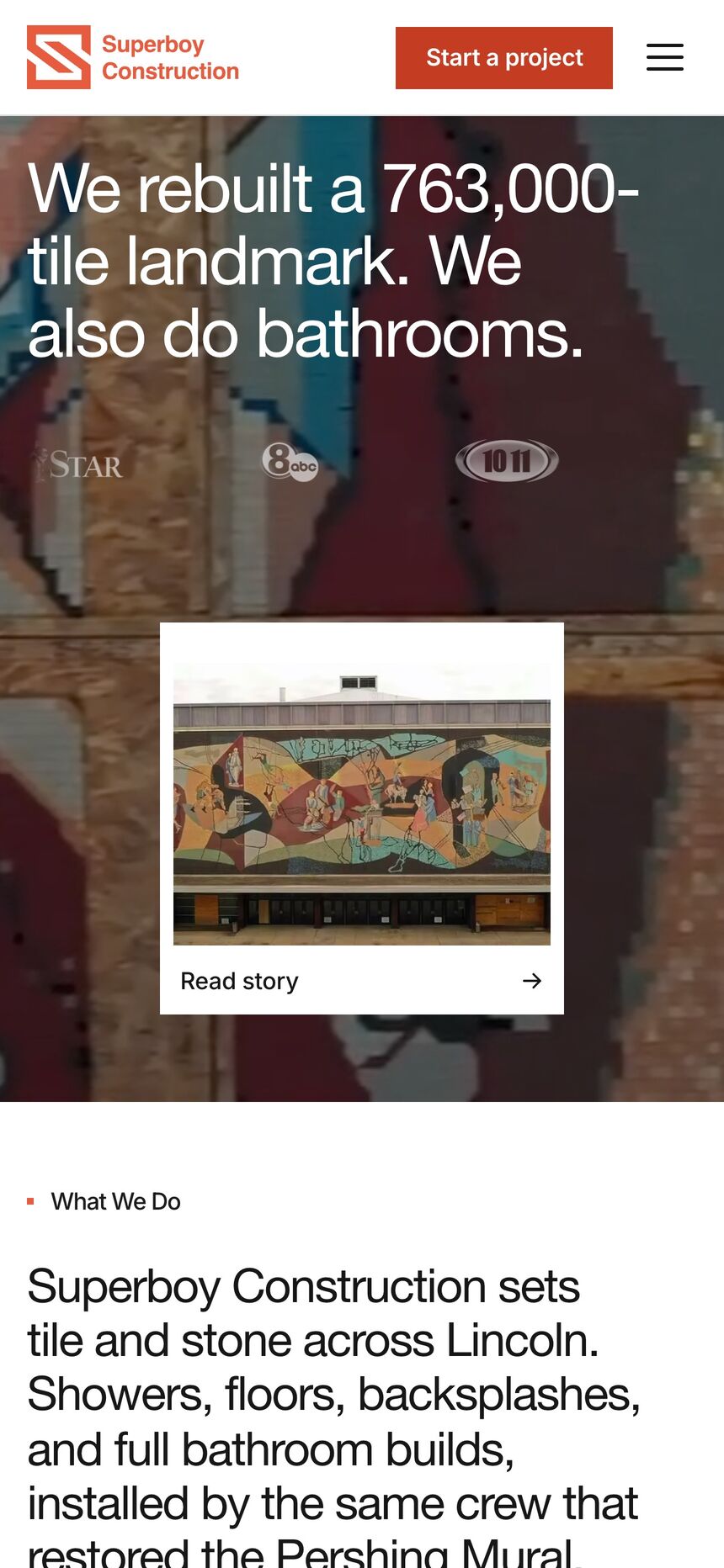 The Pershing Mural on a phone