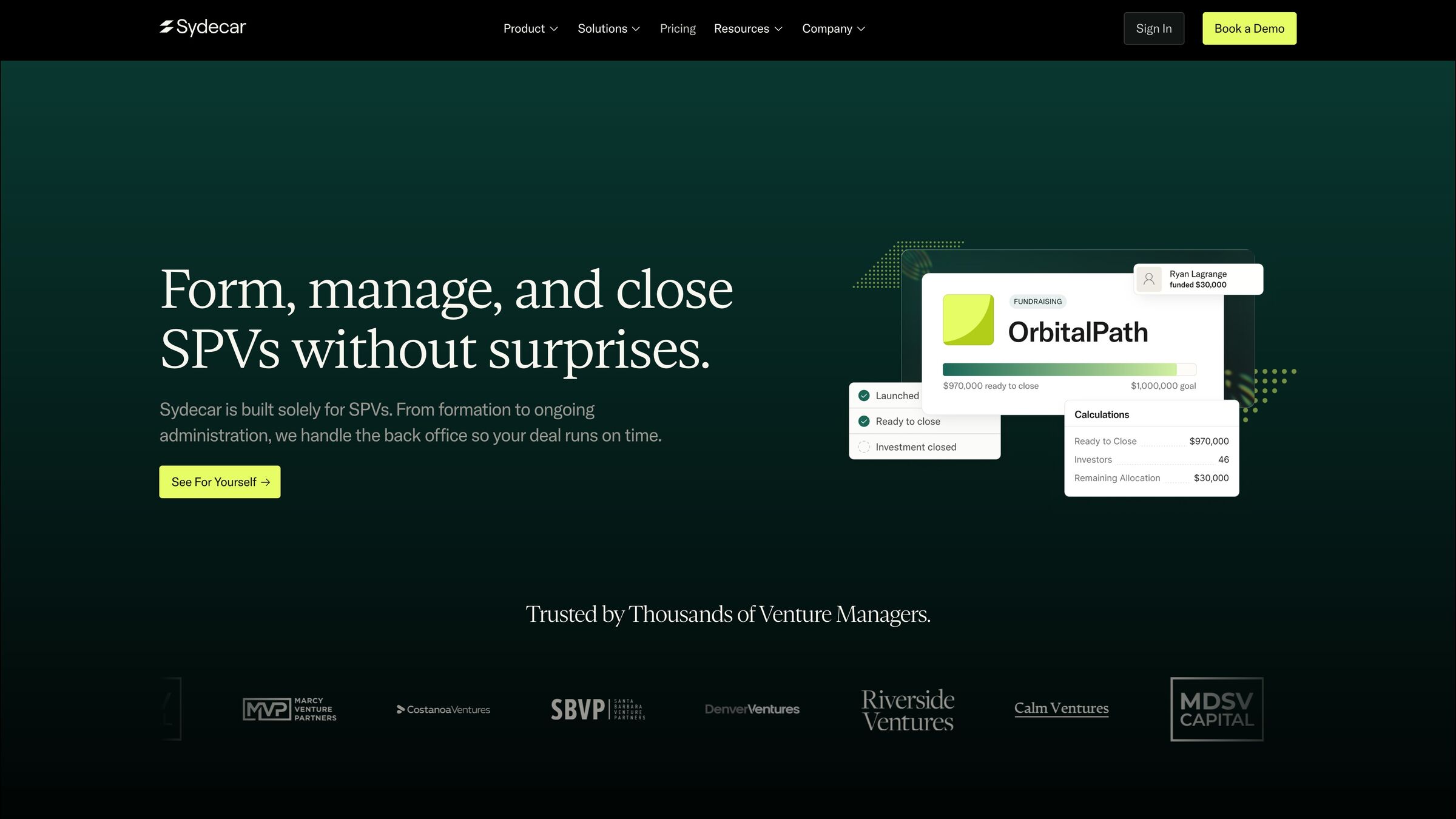 Sydecar homepage