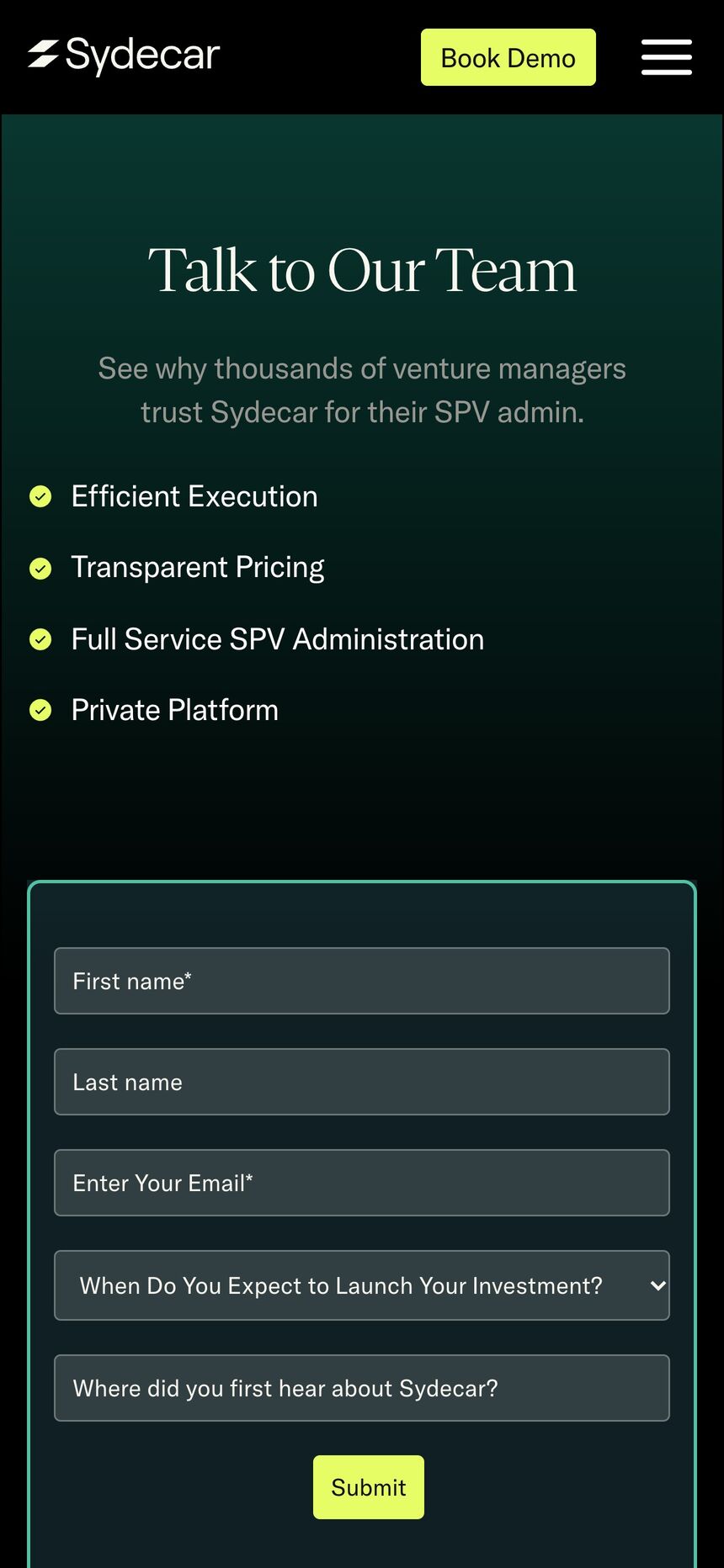 Book a demo on a phone