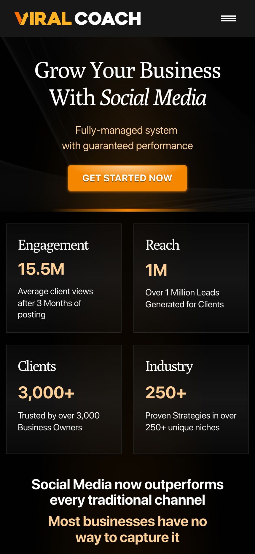 Viral Coach homepage on a phone