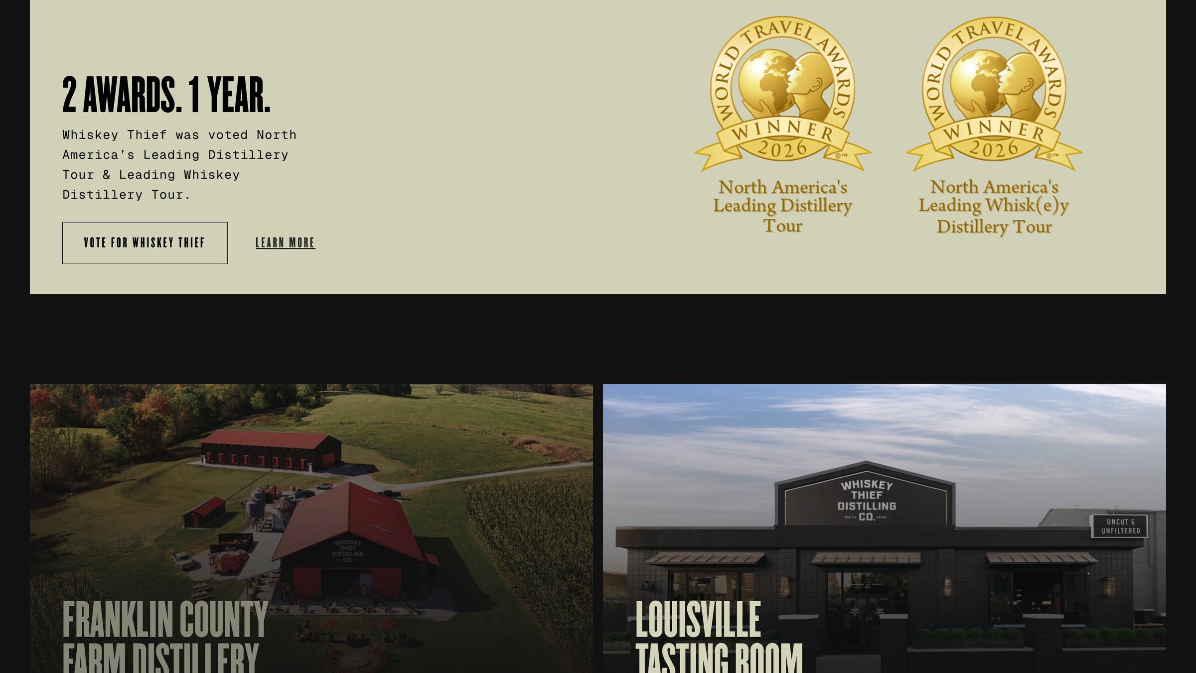 Whiskey Thief: 2 awards, 1 year