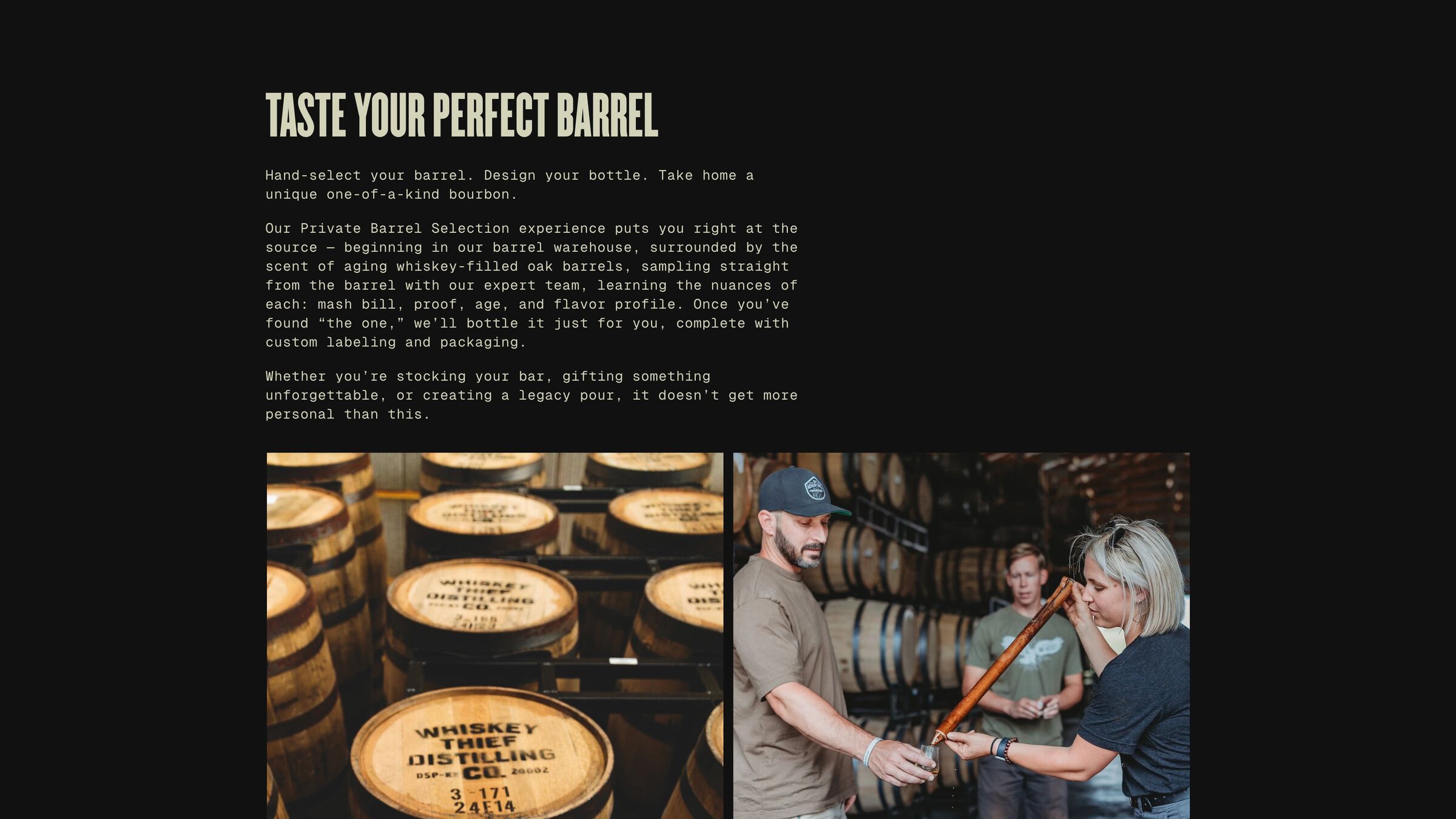 Taste your perfect barrel
