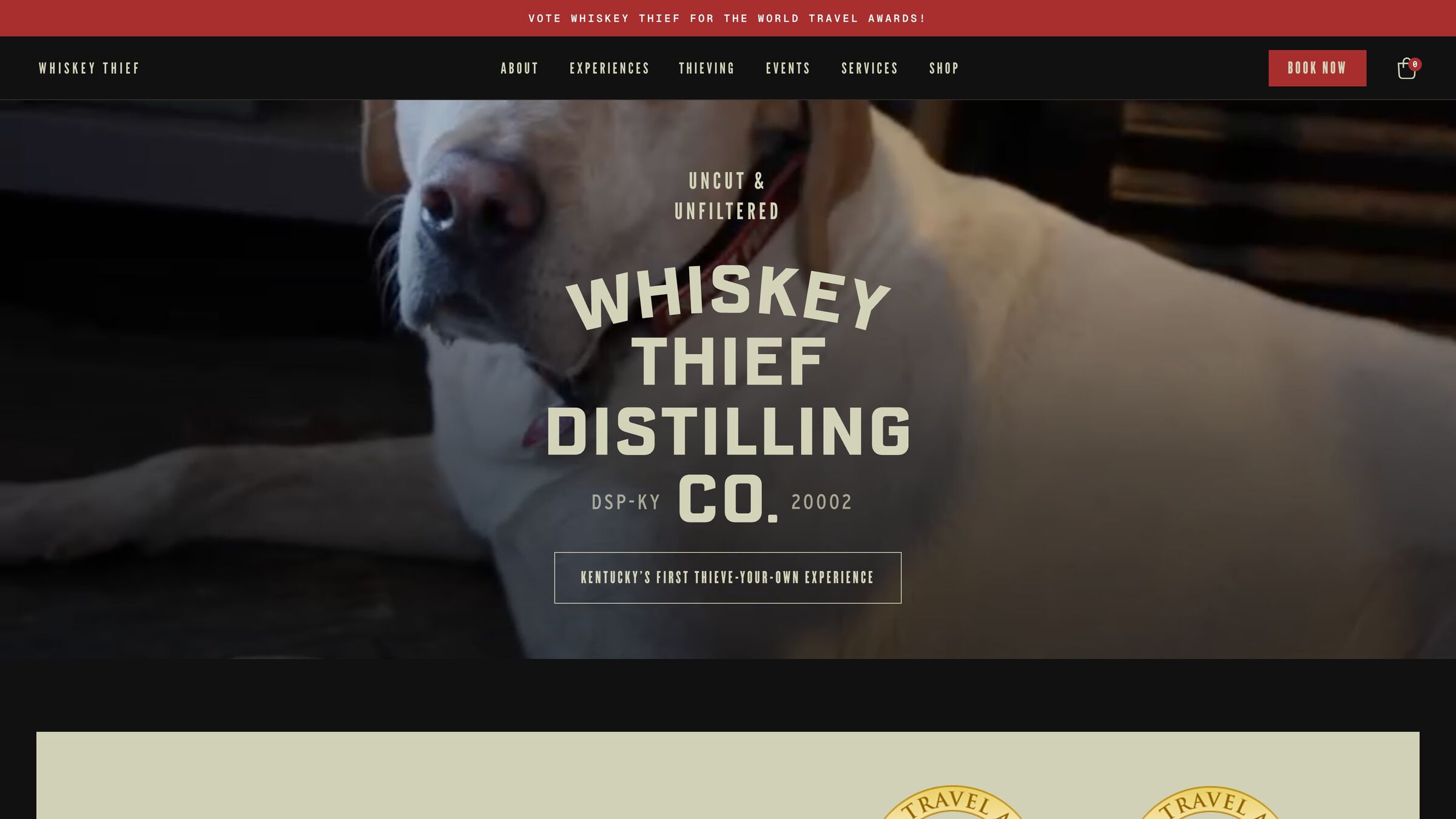 Whiskey Thief Distilling Co. homepage