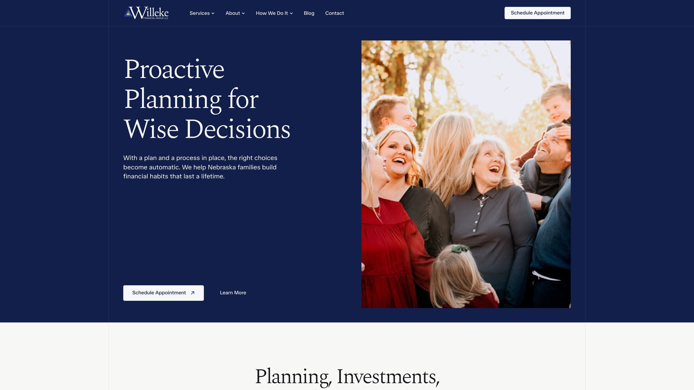 Willeke Financial Group homepage: proactive planning for wise decisions